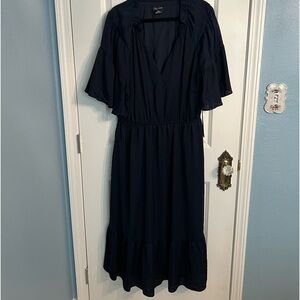 Navy silky maxi